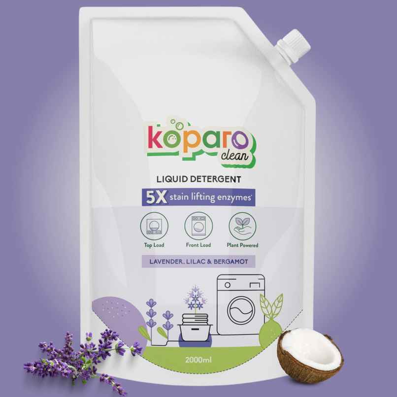 Koparo Clean Lavender & Lilac Front & Top Load Natural Detergent Liquid | Pouch Koparo Clean Lavender & Lilac Front & Top Load Natural Detergent Liquid | Pouch