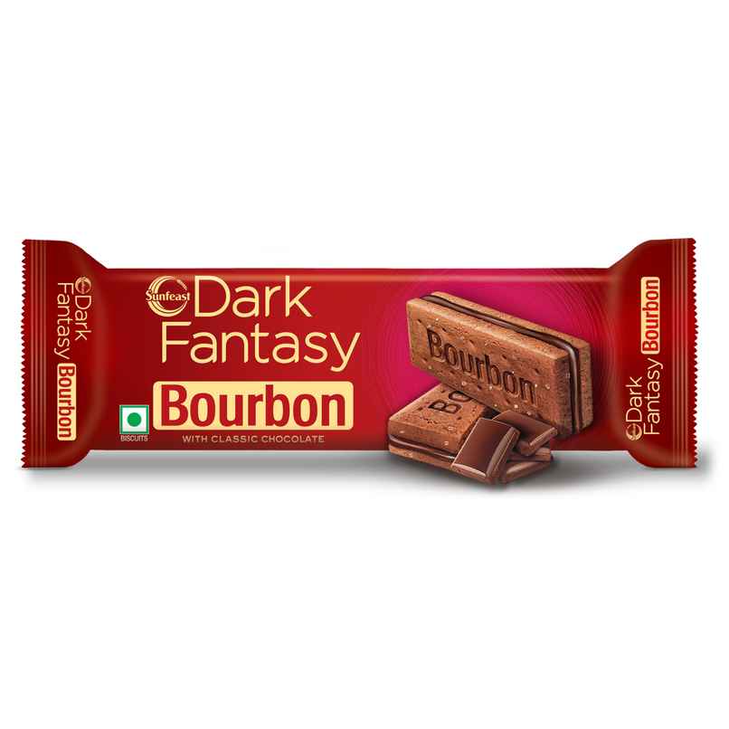 Sunfeast Dark Fantasy Bourbon, Classic Biscuit Made With Real Chocolate