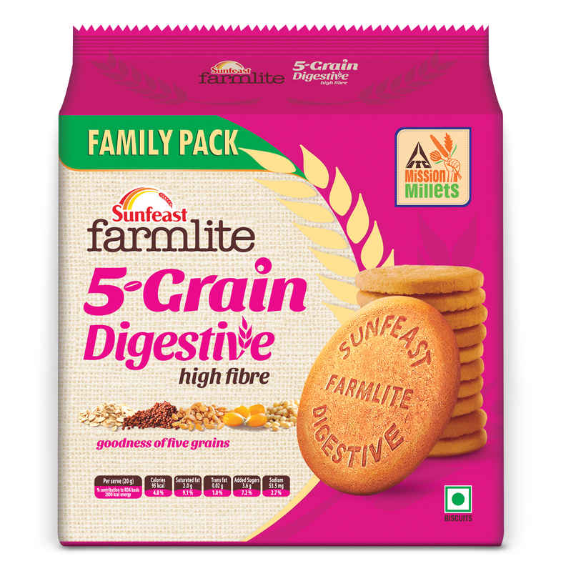 Sunfeast Farmlite 5 Seed Digestive Biscuit | High Fibre | Goodness of 5 Power Seeds & Wheat Fibre