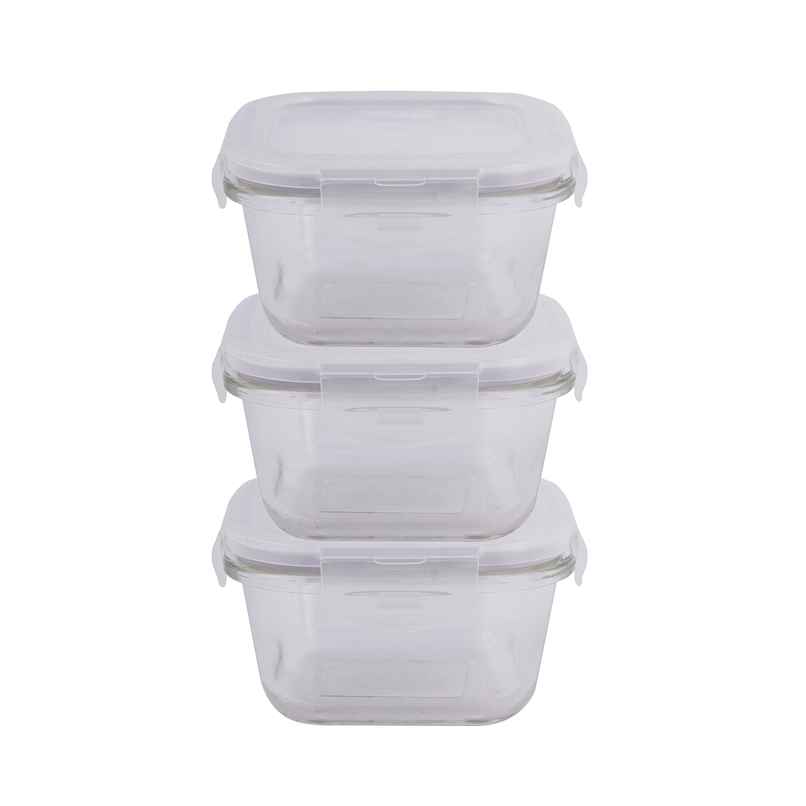 LocknLock LLG205 Euro Glass Square Food Storage Container | Transparent - 300 ml LocknLock LLG205 Euro Glass Square Food Storage Container | Transparent - 300 ml