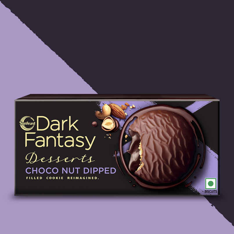 Sunfeats Dark Fantasy Desserts Choconut Dipped Filled Cookie Reimaged
