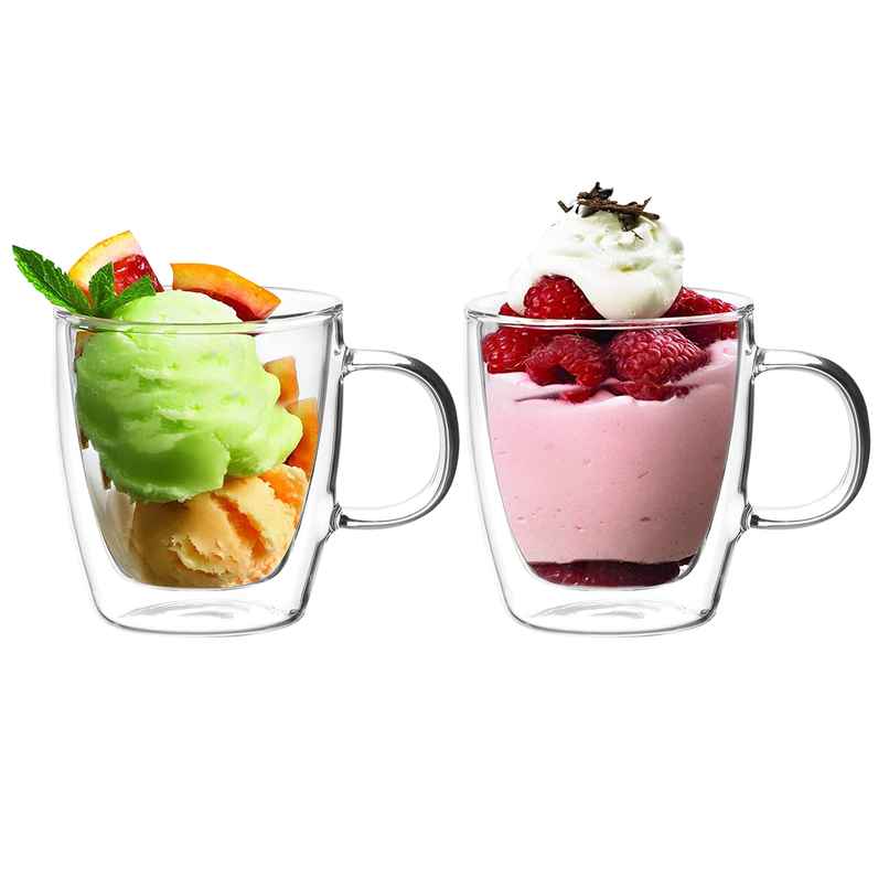 Cutting EDGE Glass Tea & Coffee Iris Cup|170ml|Double Wall Heat Resistant|Set of 2 |Borosilicate Cutting EDGE Glass Tea & Coffee Iris Cup|170ml|Double Wall Heat Resistant|Set of 2 |Borosilicate
