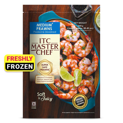 ITC Master Chef Medium Prawns | Freshly Frozen | 15 hours from the Time of Harvesting