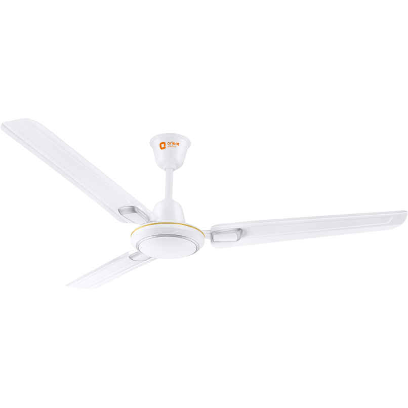 Orient Electric Pacific Air Deco 1200mm 3 Blade 350RPM Ceiling Fan, BEE Star Rated | White Silver Orient Electric Pacific Air Deco 1200mm 3 Blade 350RPM Ceiling Fan, BEE Star Rated | White Silver