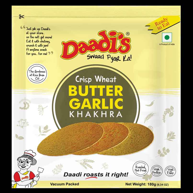 Daadi's Butter Garlic Khakhra | Crunchy & Flavored