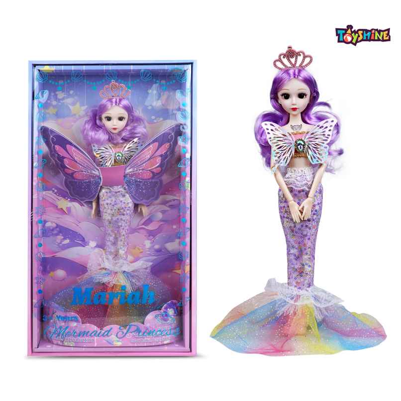 Toyshine 13" Musical Mariah Fashion Doll with 3D Eyes and Glittering Dress For Girls