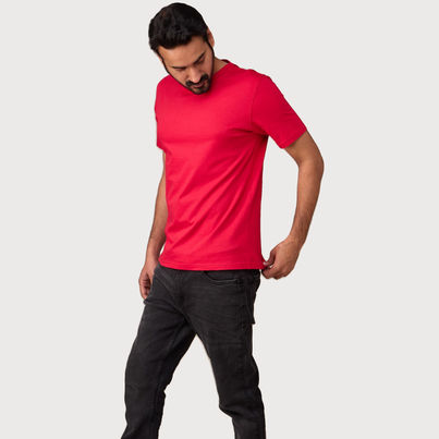 EQL Unisex 100% Compacted Cotton T-shirt | Deep Red - L