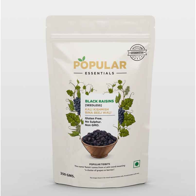 Popular Essentials Afghani Black Raisins Seedless Popular Essentials Afghani Black Raisins Seedless