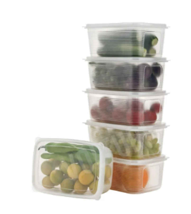 YELLOCUT Fridge Plastic Storage Box Set | Transparent, 1800 ml