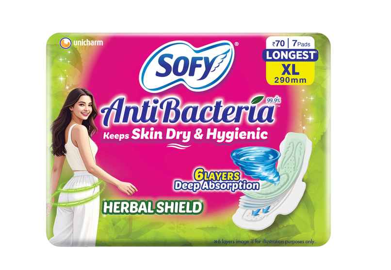 Sofy AntiBacteria XL Sanitary Pads | 6 Layer Deep Absorption | 290mm