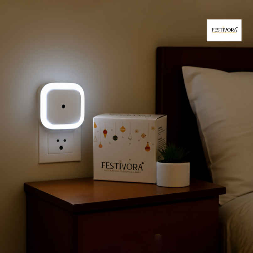 Festivora Smart Night Sensor White Light Bulb | Automatic On/Off Dim Led | Night Light, White Colour Festivora Smart Night Sensor White Light Bulb | Automatic On/Off Dim Led | Night Light, White Colour