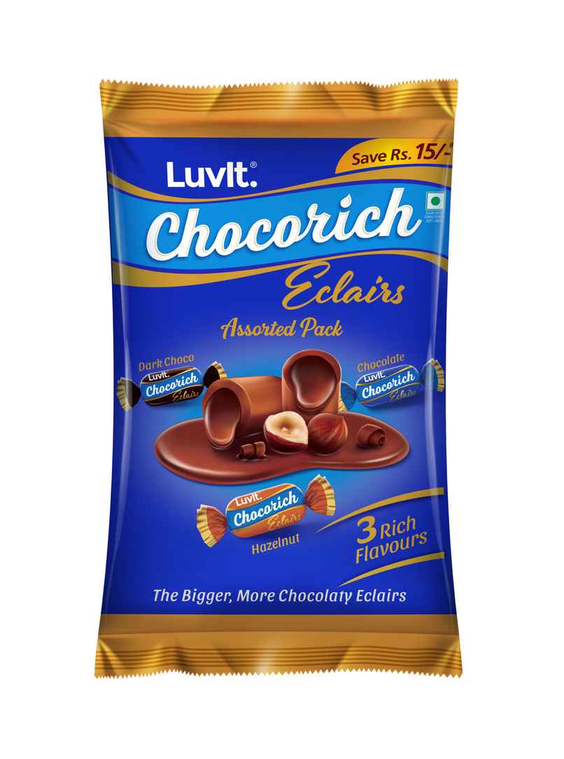 Luvit Chocorich Eclairs Assorted Pack Chocolate | Hazelnut | Dark Choco