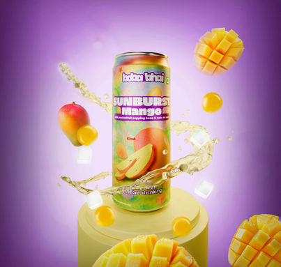 Boba Bhai Mango Fruit Drink with Popping Bubbles & Nata de Coco