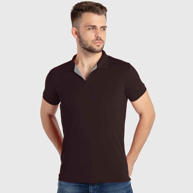 Status Quo Men Polo T-shirt - Dark Brown | Slim Fit | XL