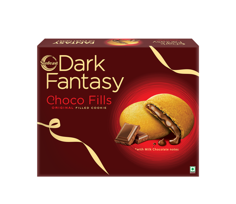 Sunfeast Dark Fantasy Choco Fills, Original Filled Cookies with Choco Crème