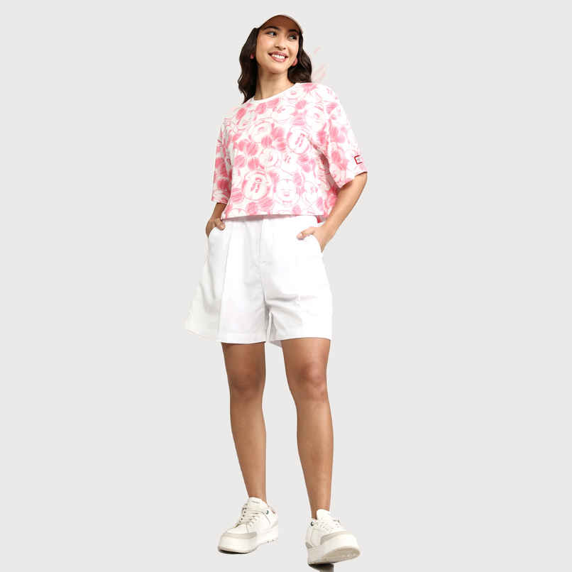 Women's Round Neck Printed Boxy Fit T Shirt