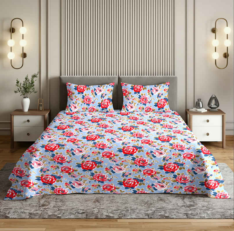 Dream Living 135 GSM King Bedsheet Set |275 x 275 cm| With 2 Pillow Covers