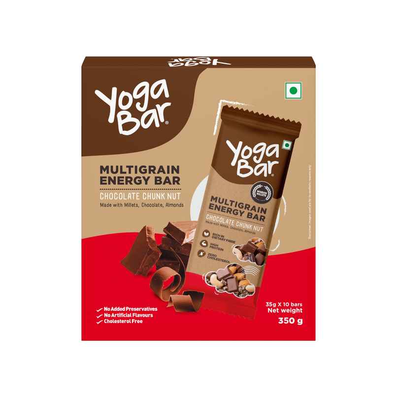 Yoga Bar Energy Bars Chocolate Chunk | High Energy & Nutrition Bars | Pack of 10 x 35g Energy Bars