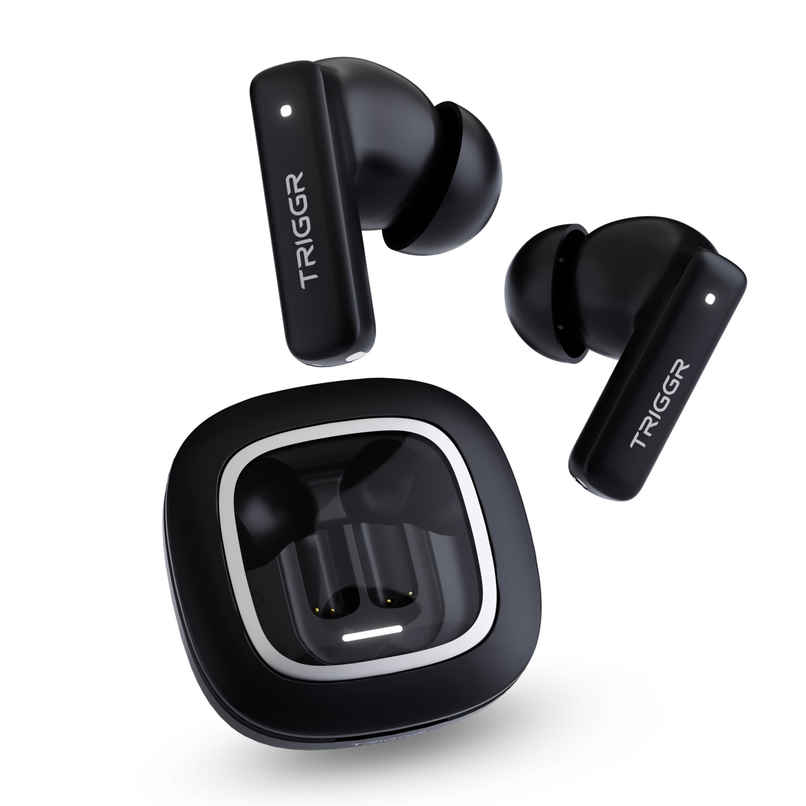 Triggr Earbuds Apex S1 | Dual Pairing | 100 Hr | Quad Mic ENC | Rapid Pair | Midnight Black