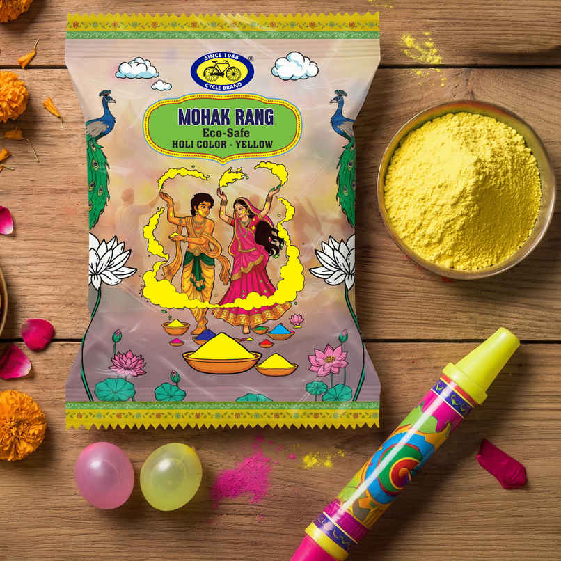 Mohak Rang Eco-Safe Holi Colour Yellow | Cycle Mohak Rang Eco-Safe Holi Colour Yellow | Cycle