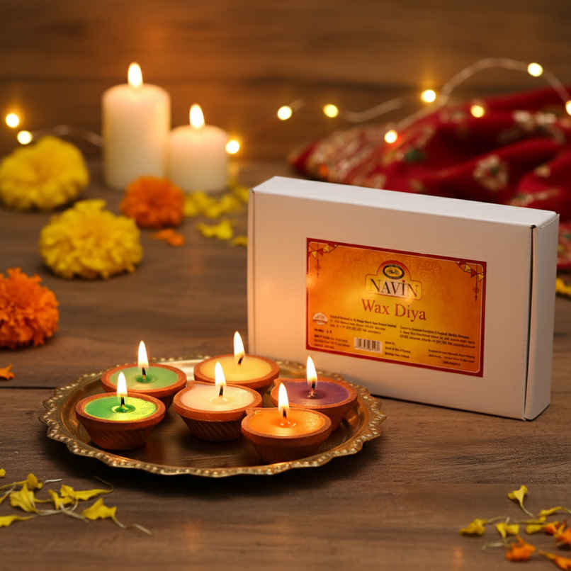 Decorative Wax Diya | Eco-Friendly Clay Candle Set | Clay Diya | Cycle