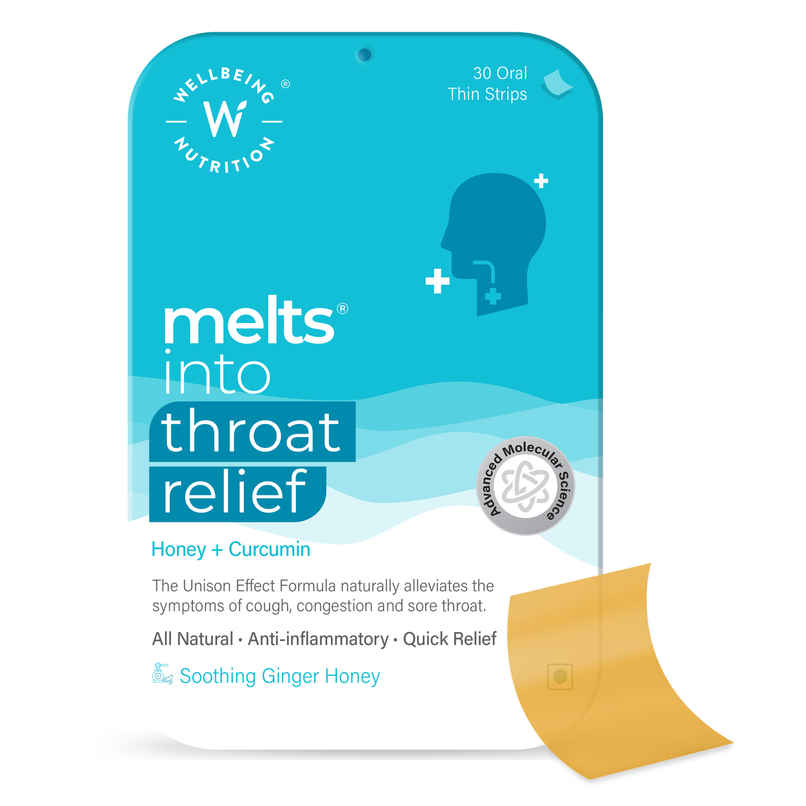 Wellbeing Nutrition Melts instant Throat Relief with 100% Natural Tulsi Manuka HoneyClove 30 Strips