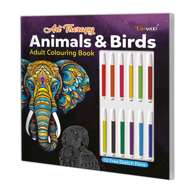 Art Therapy Animals & Birds Adult Colouring Book -colouring Book for Adults | Mindful Coloring Book