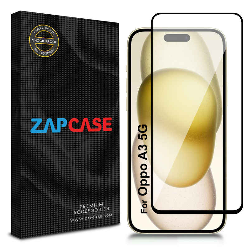 Zapcase Edge To Edge Tempered Glass for Oppo A3 5G | Clear