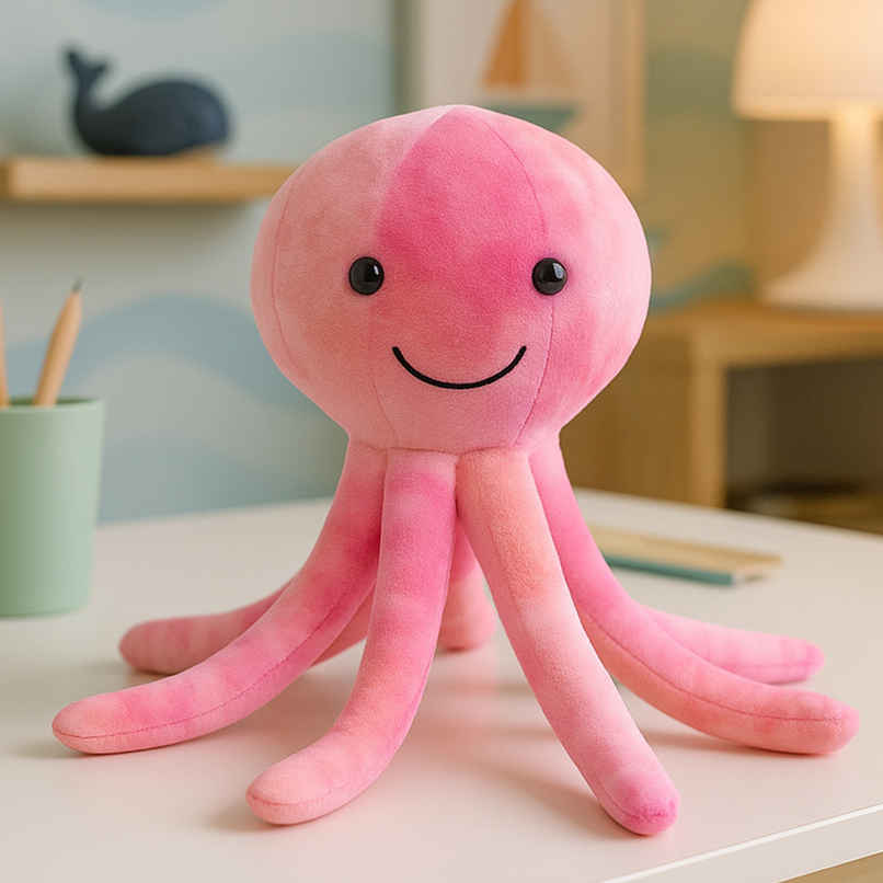 Spanker Octopus Soft Toy | Cute Tie Dye Plush for Kids Room Decor | Pink - 30 cm Spanker Octopus Soft Toy | Cute Tie Dye Plush for Kids Room Decor | Pink - 30 cm