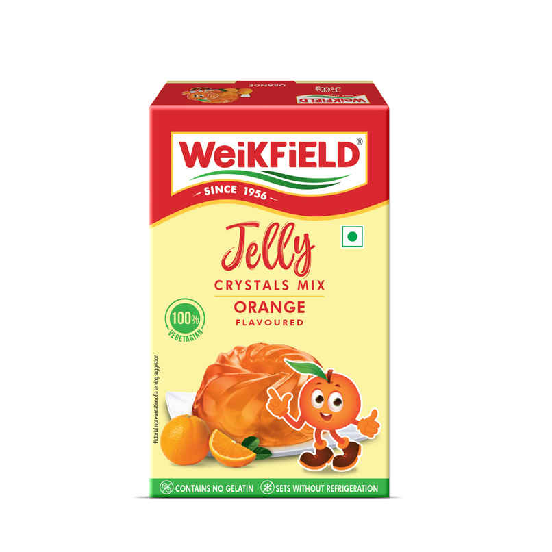Weikfield Jelly Crystals Delicious Orange Flavor Carton Weikfield Jelly Crystals Delicious Orange Flavor Carton