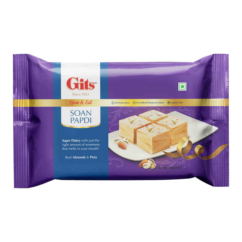 Gits Soan Papdi | Real Almonds & Pista | Soft & Enjoyable