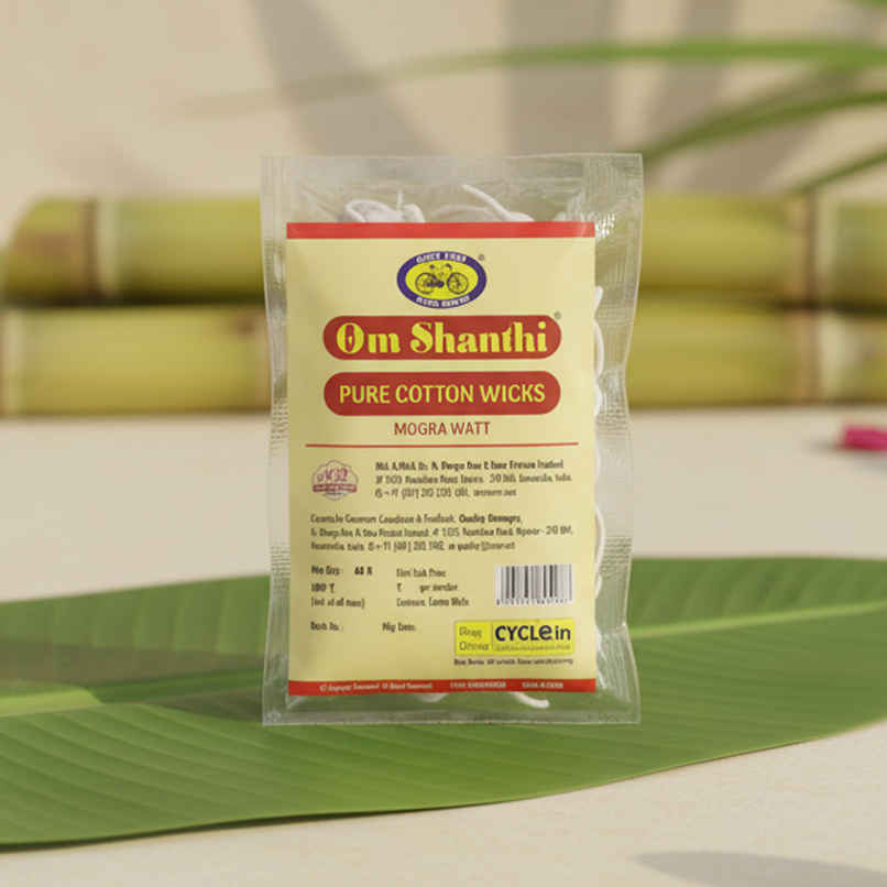 Pure Om Shanthi Cotton Wicks Mogra Watt | 60N | Cycle