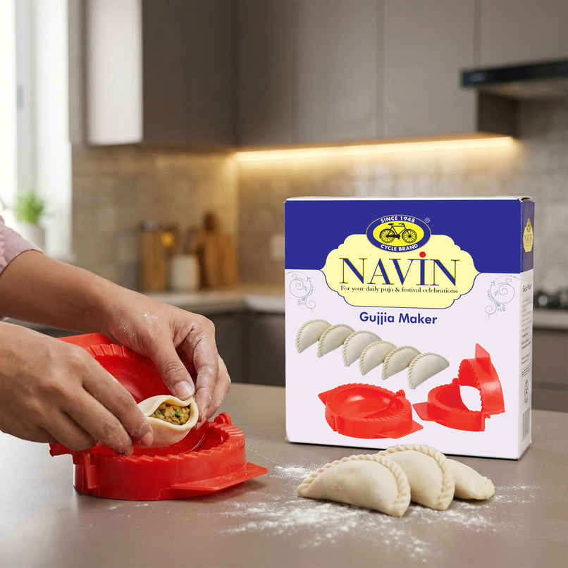 Navin Instant Gujiya Maker | Easy Seal & Shape Mould for Homemade Gujiya | Cycle