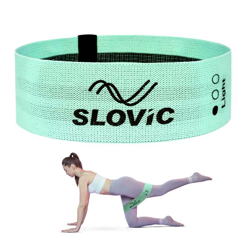 Slovic Fabric Resistance Bands | Anti-Slip Mini Loop Bands with Workout Guide