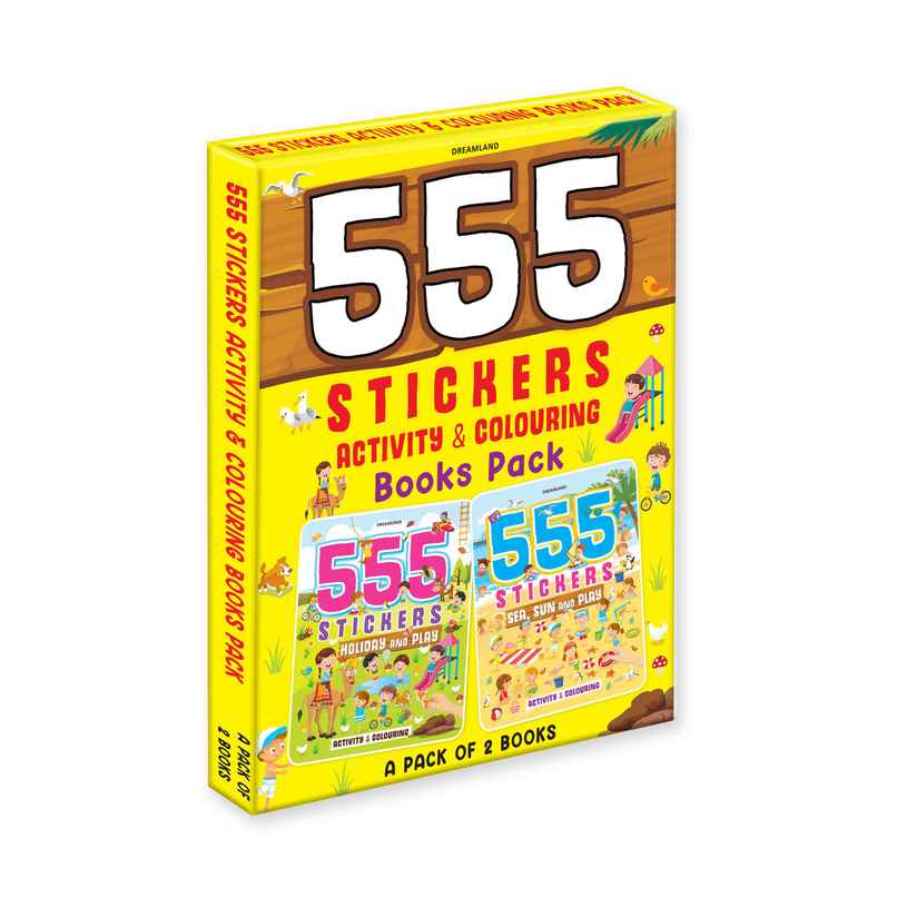 555 Stickers & Activity Books Pack Of 2 Books | Gift For Kids | Gift Pack | Activity Books For Kids