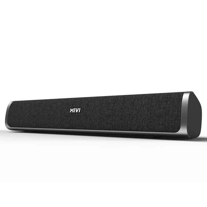 Mivi Fort S24 | FM Mode | 2 Full Range Drivers | 24W Bluetooth Soundbar | Black | 2.1 Channel
