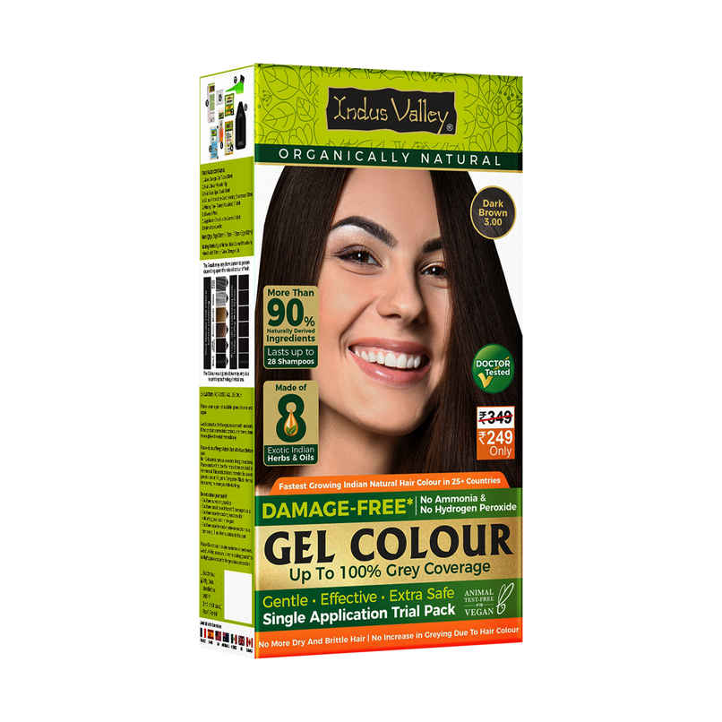 Indus Valley Gel Hair Colour for Women & Men Damage, Ammonia & PPD Free Hair Color | Dark Brown Indus Valley Gel Hair Colour for Women & Men Damage, Ammonia & PPD Free Hair Color | Dark Brown