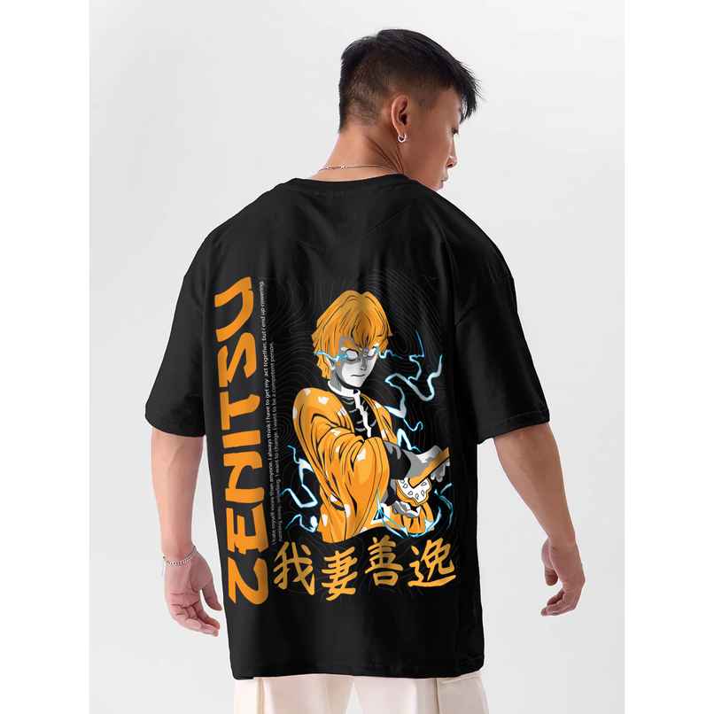 De Tees Men's Oversize T-shirt | M-OST-ZENITSU-2 | Black - XL