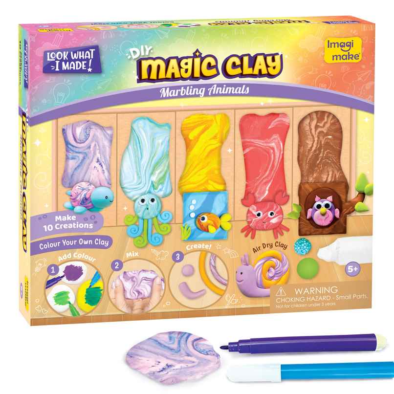 Imagimake Magic Clay | Marbling Animals | Creative Art Toy | Modeling Set for Kids Imagimake Magic Clay | Marbling Animals | Creative Art Toy | Modeling Set for Kids