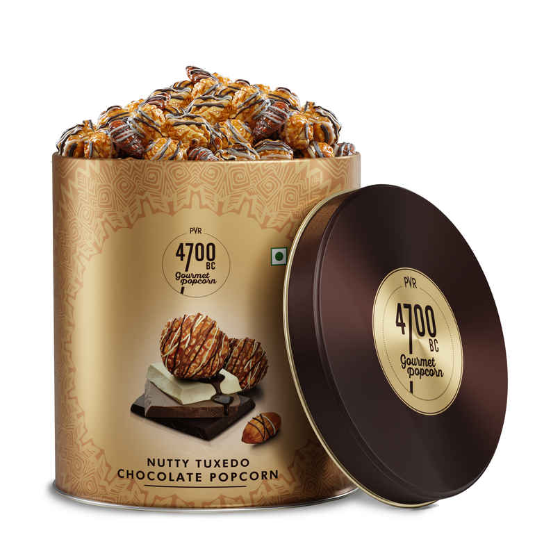 4700BC Nutty Tuxedo Chocolate Popcorn Tin 4700BC Nutty Tuxedo Chocolate Popcorn Tin