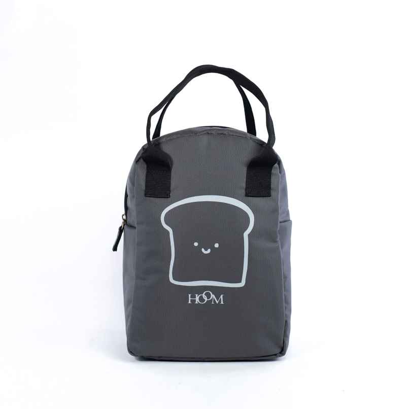 HOOM Metpet Aluminium Insulation Lunch Bag Solid Color with Quote | Grey- 8 L