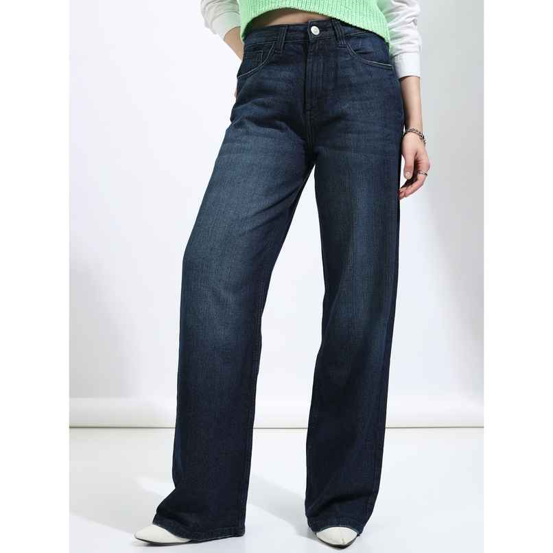 Tokyo Talkies Women's Straight Fit Jeans | Blue - XL