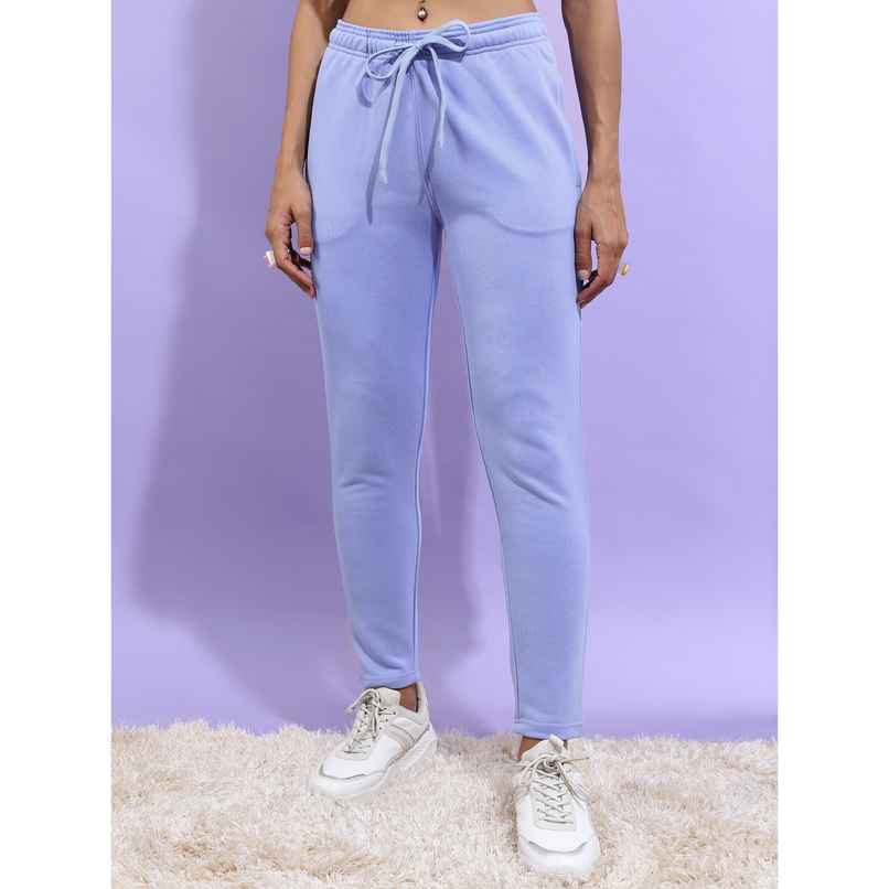 Tokyo Talkies Women's Solid Polyester Slim Fit Track Pants | Blue - 32