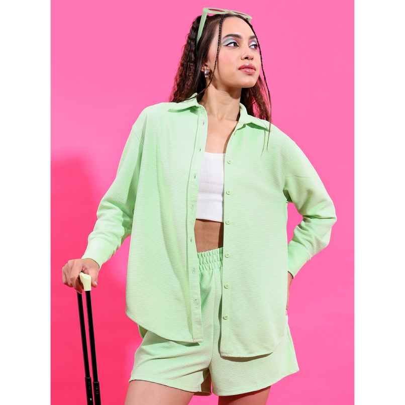 Women's Polyester Shirt Co ord Set