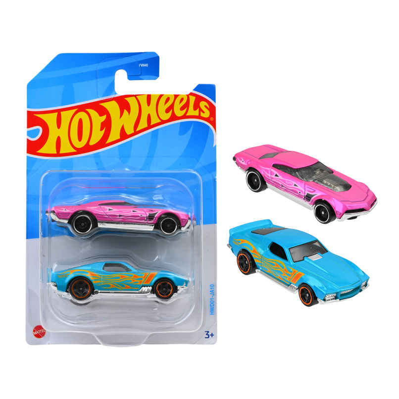 Hot Wheels 2-Car Pack of 1:64 Scale VehiclesTheme-HWD01 Hot Wheels 2-Car Pack of 1:64 Scale VehiclesTheme-HWD01