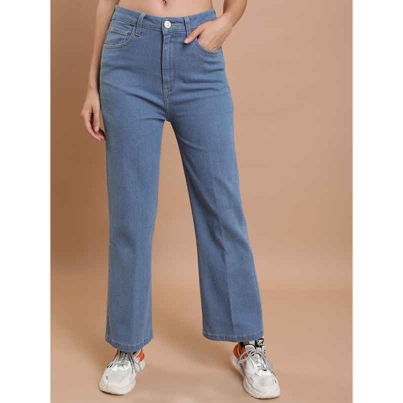 Tokyo Talkies Women's Flared Stretchable Jeans | Blue - S