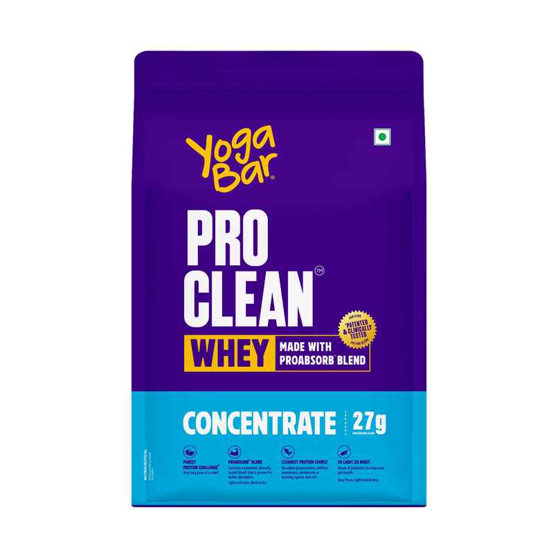 Yoga Bar ProClean Whey Protein Concentrate,27g Protein per Serve Unflavoured, Clean & Light