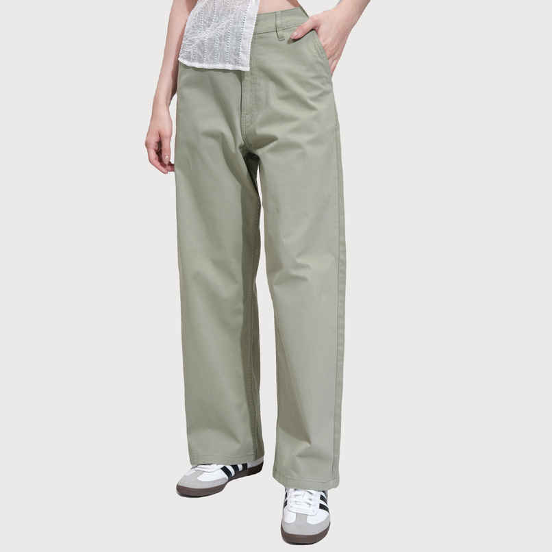 Tokyo Talkies Women's High Waist Wide Leg Trouser | Green - L
