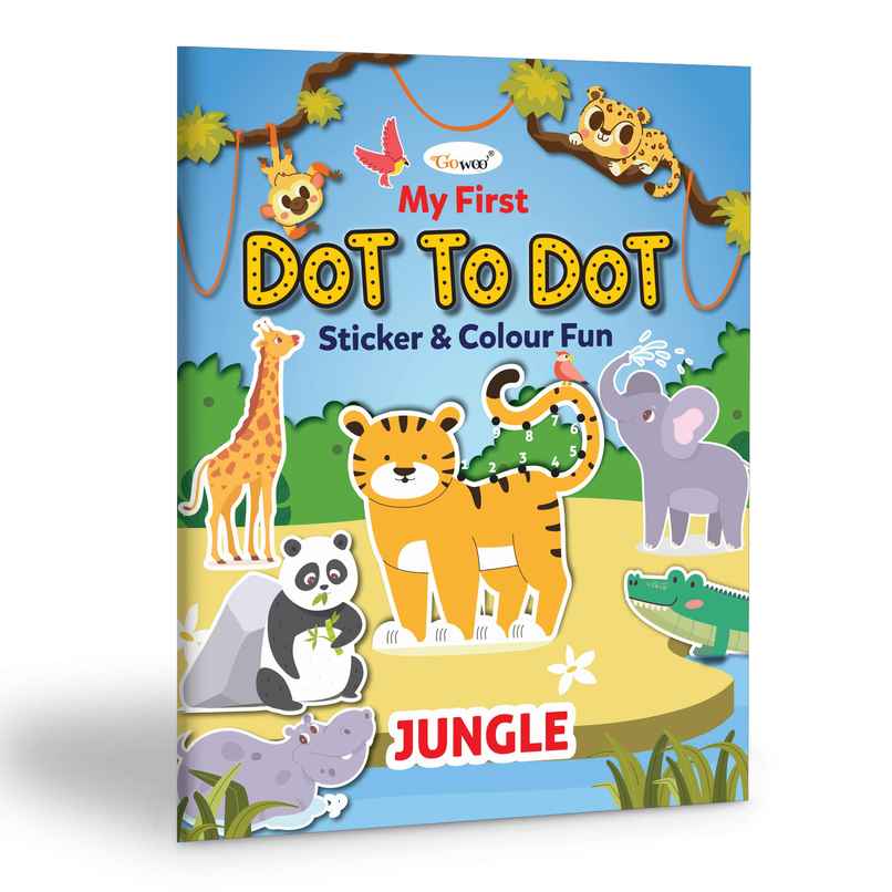 My First Dot to Dot Sticker & Colour Fun - Jungle -children's Coloring Book | Sticker and Color Fun
