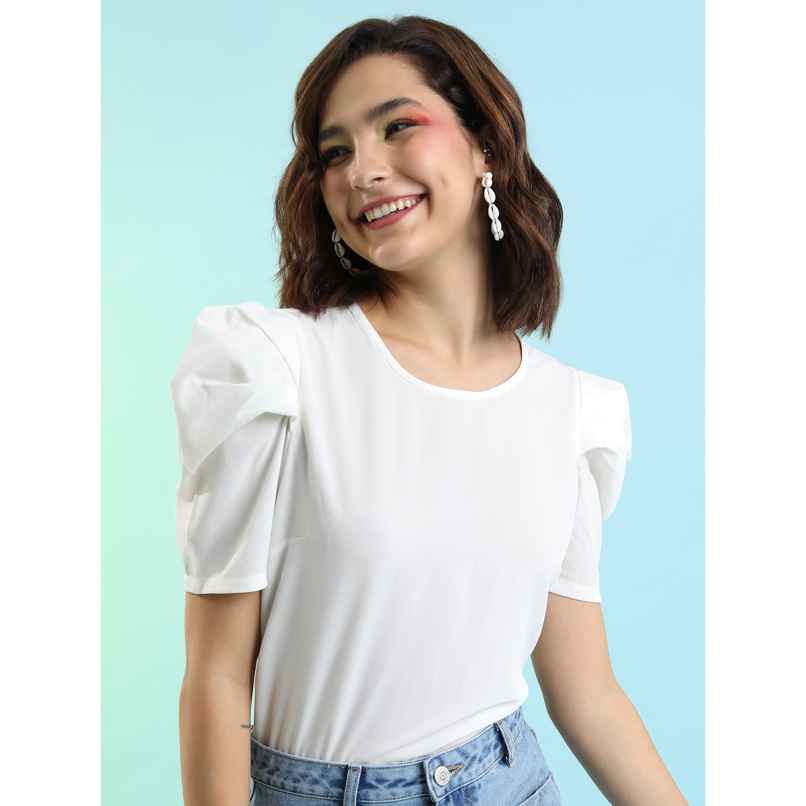 Women's Regular Fit Round Solid Top